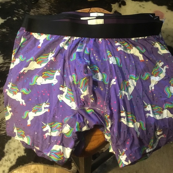 Mens new MeUndies purple micromodal flying unicorn and stars boxer briefs M NWOT - Picture 6 of 7